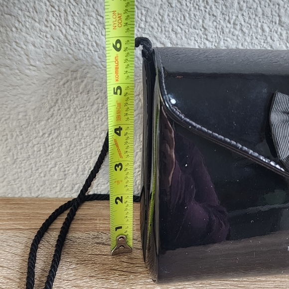 VINTAGE ANDE Evening Vintage Snap Front Black Bow Cross Body Bag - Picture 13 of 14